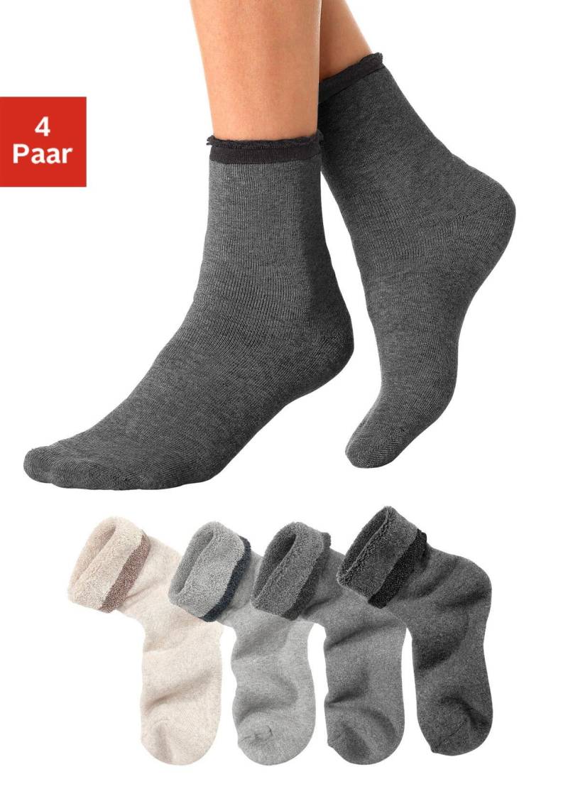 Lavana Kuschelsocken, (Packung, 4 Paar), mit Innenfrottee von Lavana