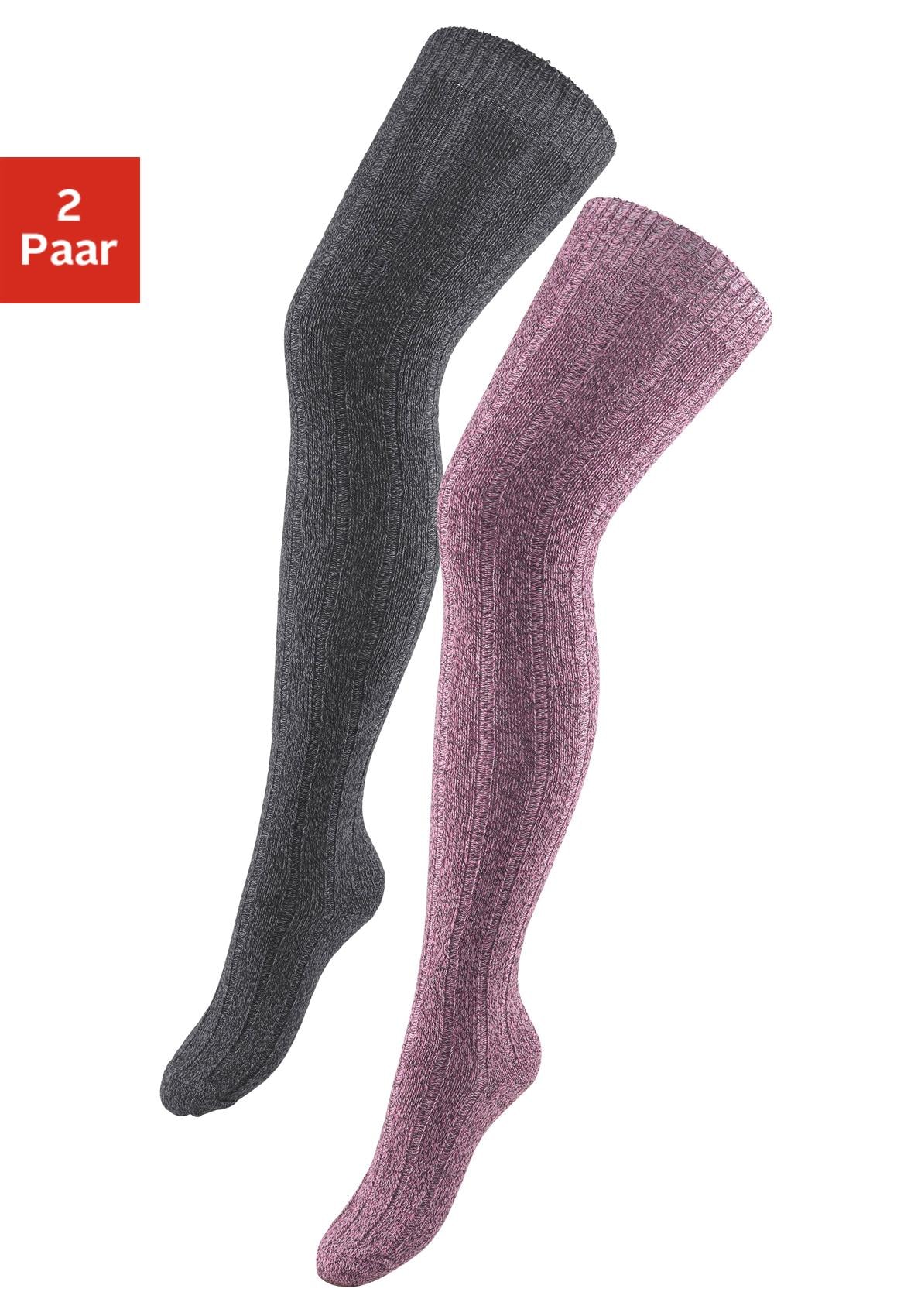 Lavana Overknees, (Packung, 2 Paar), in Melangequalität von Lavana