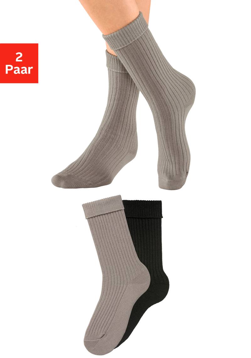 Lavana Socken, (Packung, 2 Paar), in modischem Rippstrick von Lavana