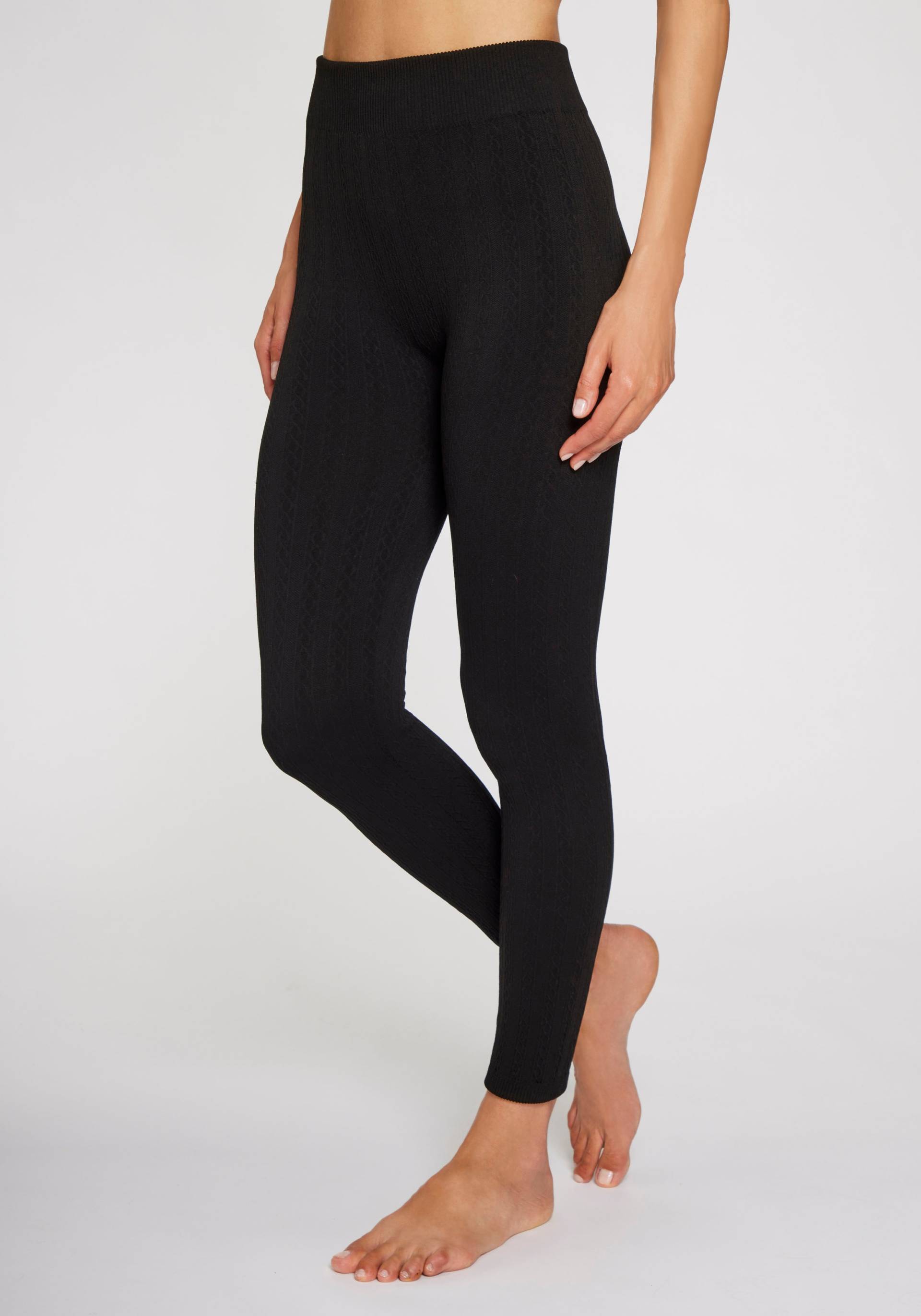 Lavana Strickstrumpfleggings, mit Zopfmuster und innen weich angeraut Lavana Strickstrumpfleggings, mit Zopfmuster und innen weich angeraut von Lavana
