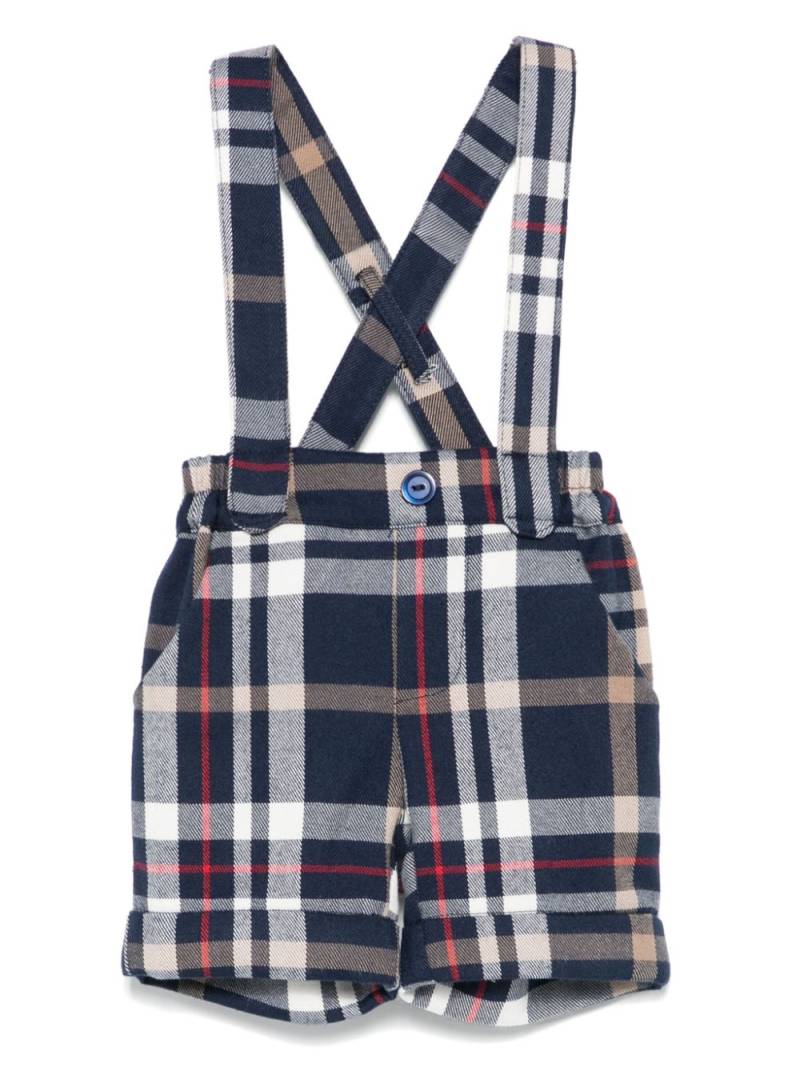 Le Bebé Enfant checked smart shorts - Blue von Le Bebé Enfant