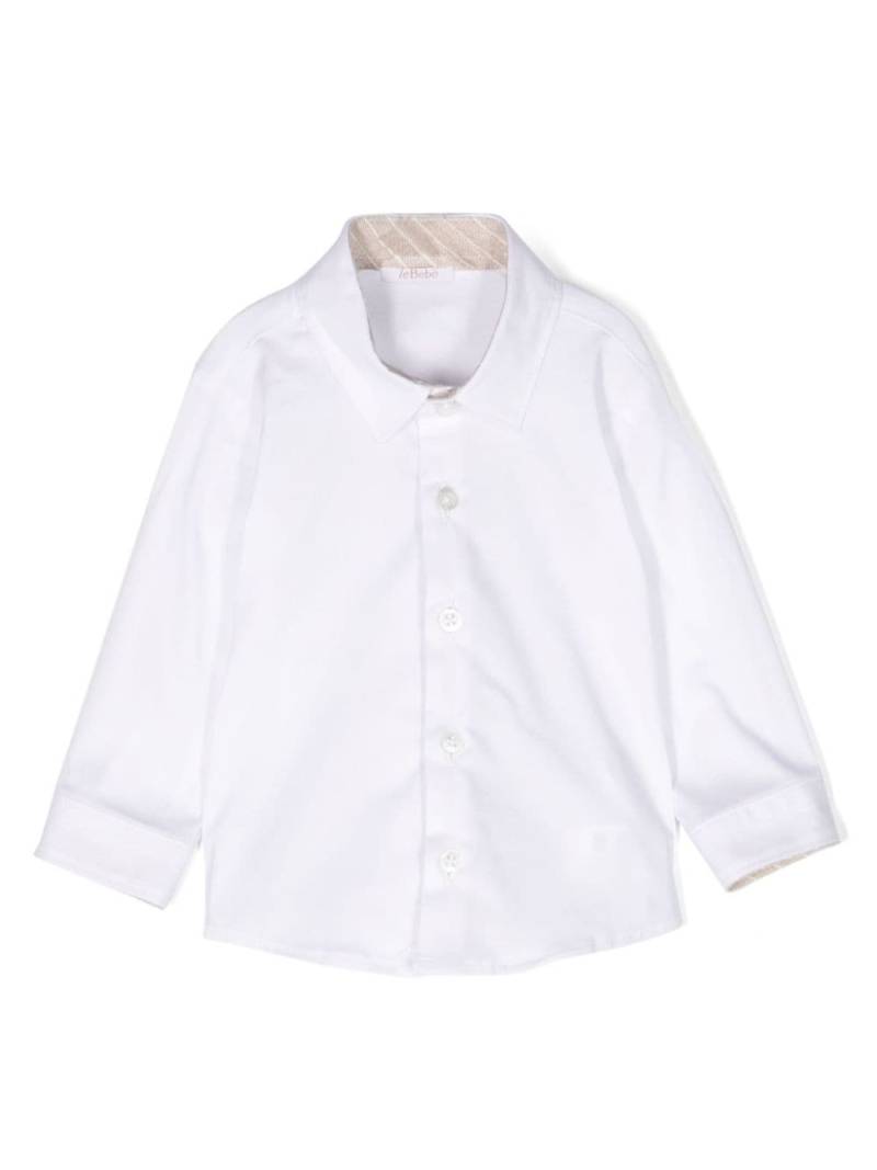 Le Bebé Enfant contrasting-lining poplin shirt - White von Le Bebé Enfant