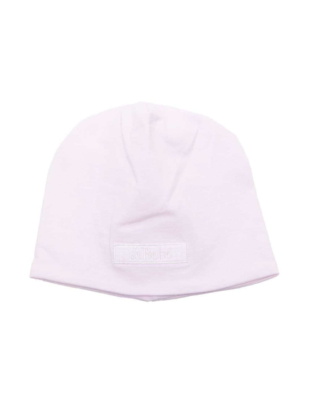 Le Bebé Enfant logo-patch jersey beanie - Pink von Le Bebé Enfant