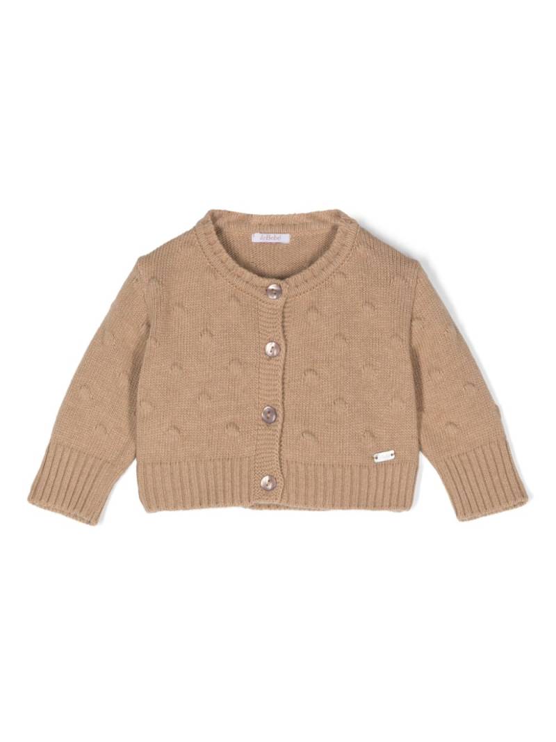 Le Bebé Enfant logo-plaque cardigan - Neutrals von Le Bebé Enfant