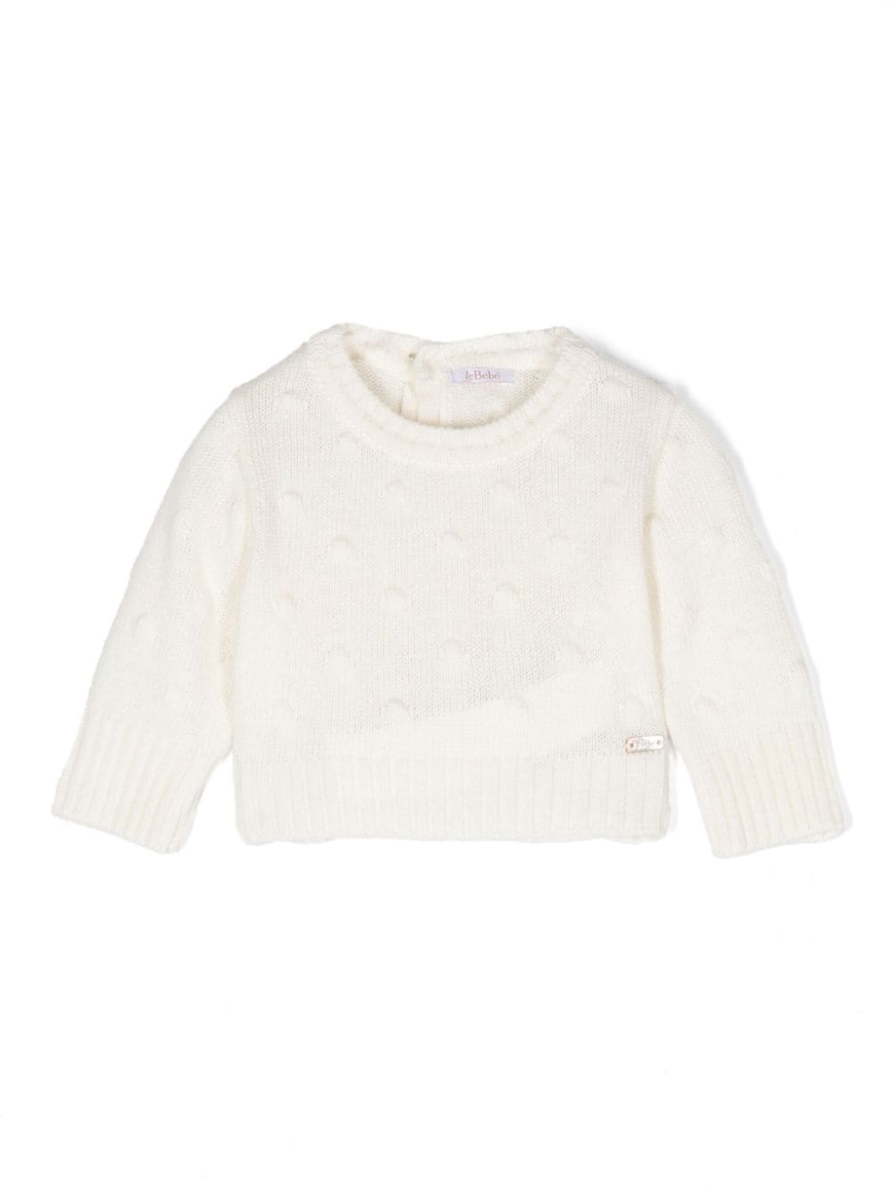 Le Bebé Enfant logo-plaque sweater - Neutrals von Le Bebé Enfant