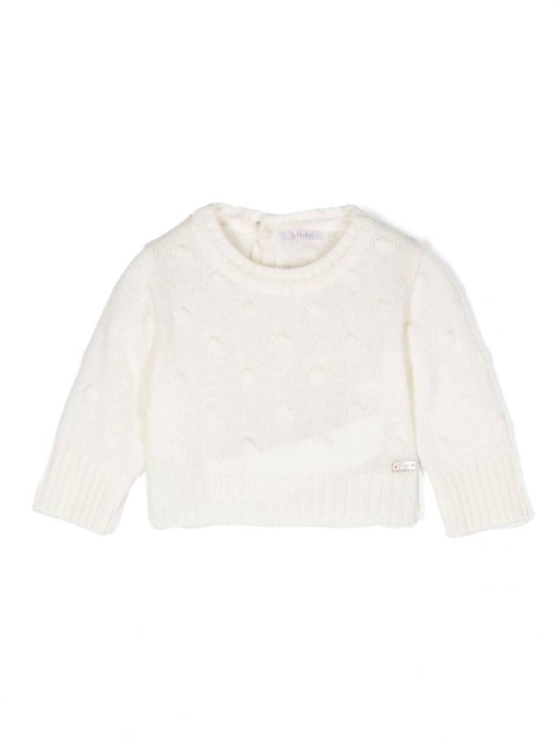 Le Bebé Enfant logo-plaque sweater - Neutrals von Le Bebé Enfant