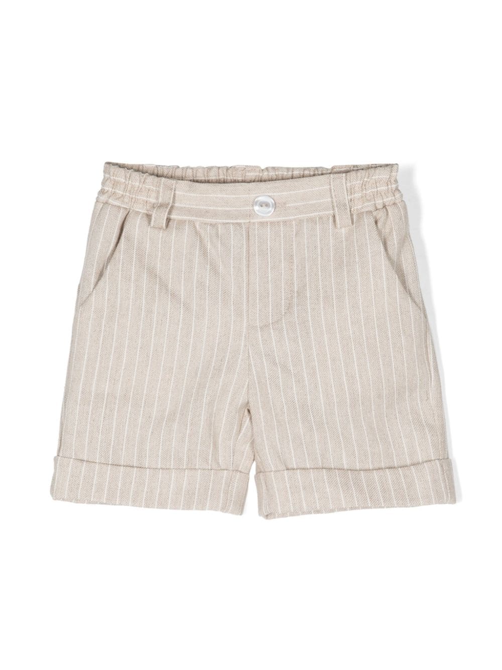 Le Bebé Enfant pinstriped mid-rise shorts - Neutrals von Le Bebé Enfant