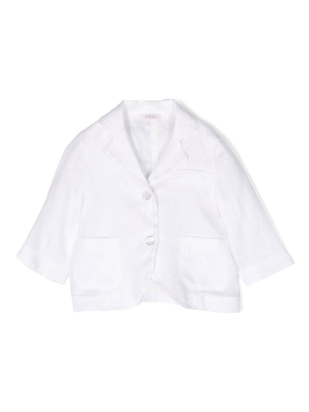 Le Bebé Enfant single-breasted linen blazer - White von Le Bebé Enfant