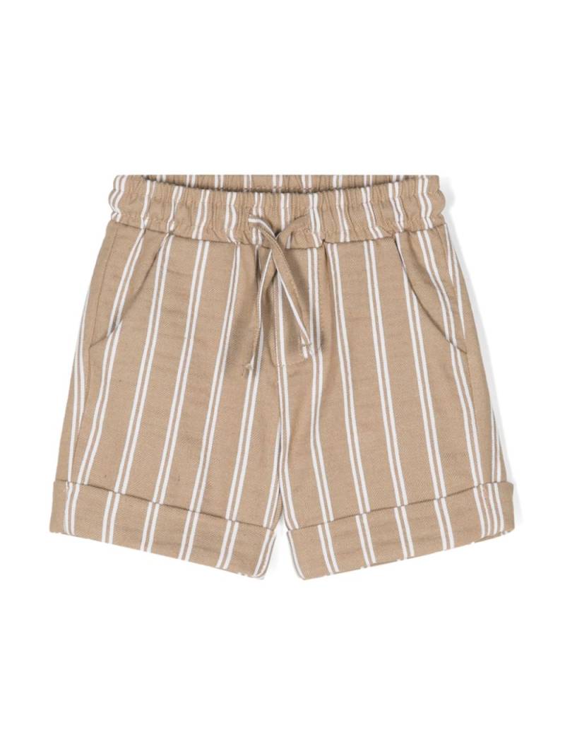 Le Bebé Enfant striped mid-rise shorts - Brown von Le Bebé Enfant