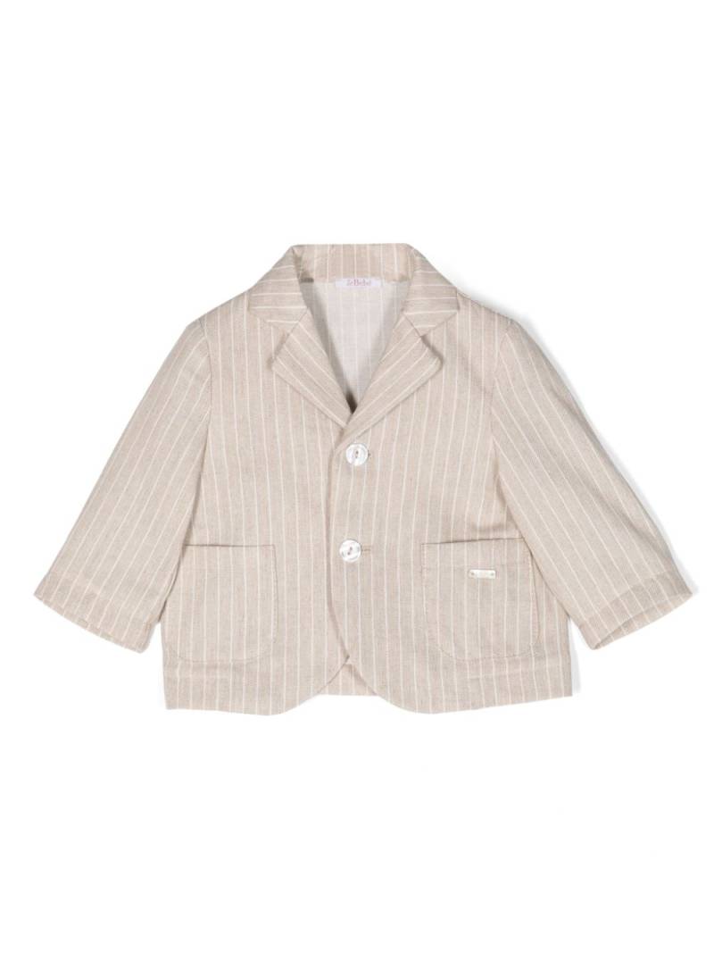 Le Bebé Enfant striped single-breasted blazer - Neutrals von Le Bebé Enfant