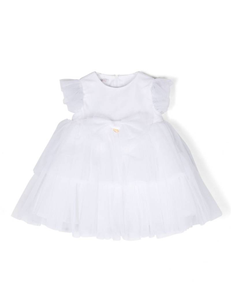 Le Bebé Enfant tulle-overlay tiered dress - White von Le Bebé Enfant