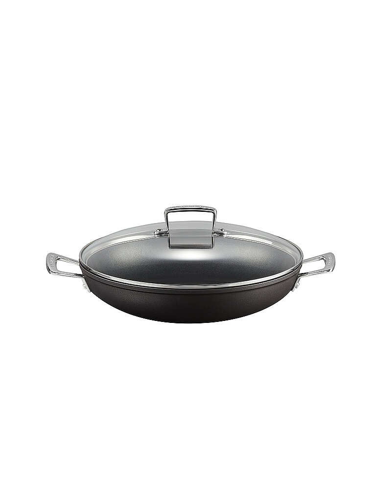 LE CREUSET Aluminium-Antihaft Profipfanne mit Glasdeckel 30cm Schwarz schwarz von Le Creuset