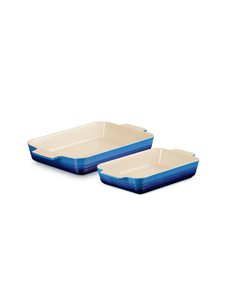 LE CREUSET Auflaufform 2er-Set 25+32cm rechteckig KLASSIK Azure blau von Le Creuset