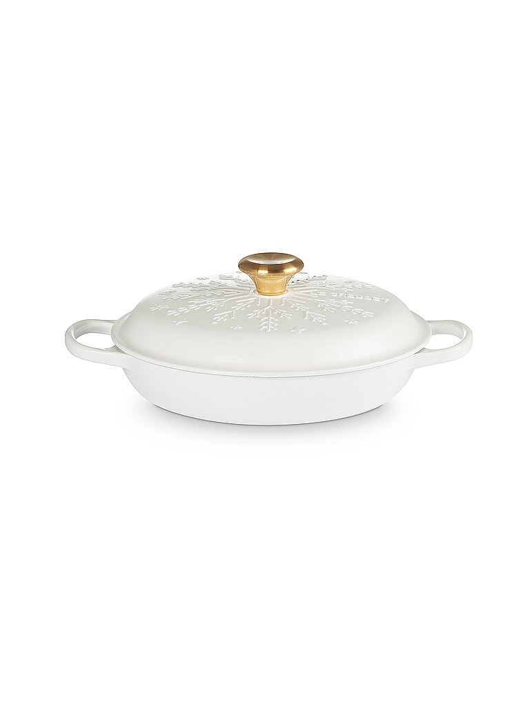 LE CREUSET Gourmet-Profitopf Schneeflocke aus Gusseisen mit Goldknopf 26cm SIGNATURE Cotton beige von Le Creuset