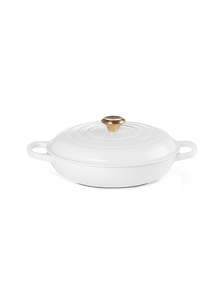 LE CREUSET Gourmet-Profitopf mit Deckel 30 cm SIGNATURE White weiss von Le Creuset