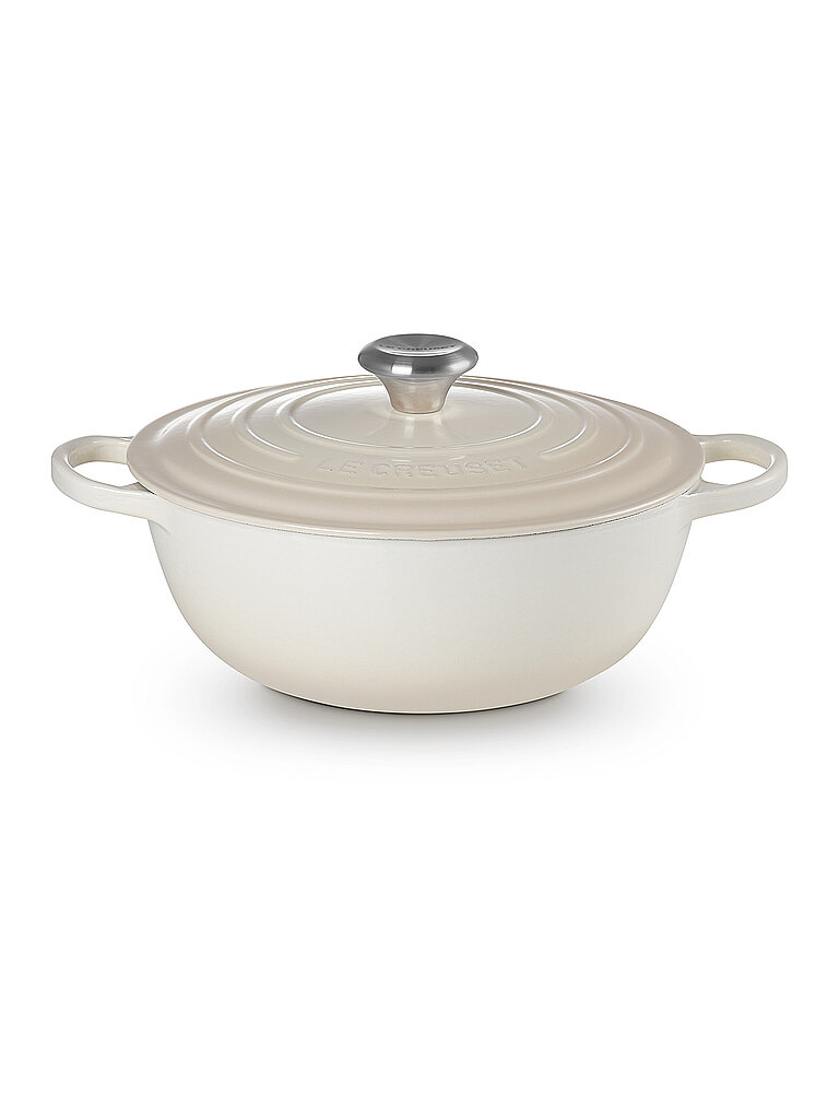 LE CREUSET Gusseisen-Bräter mit Deckel 26cm LA MARMITE SIGNATURE Meringue creme von Le Creuset