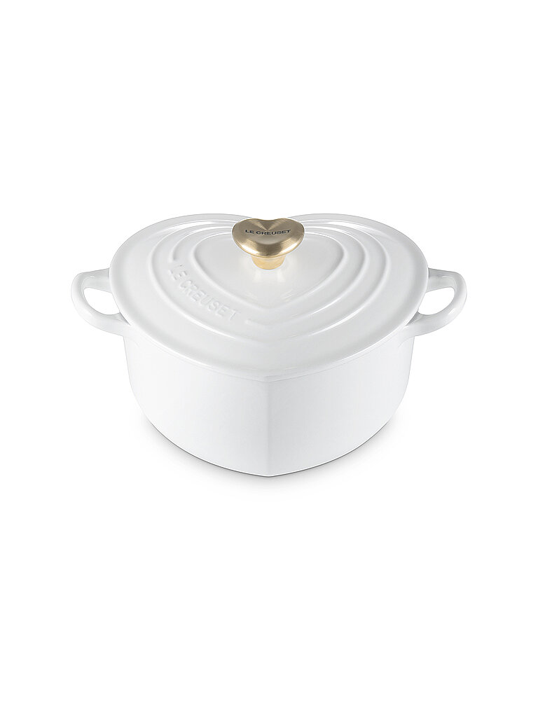 LE CREUSET Herzbräter mit Herzknopf 20cm/1,9l White weiss von Le Creuset