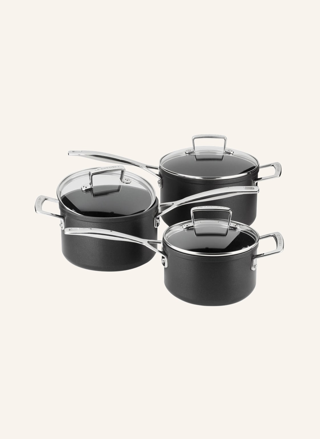 Le Creuset 3-Tlg. Profitopf-Set Aluminium Antihaft schwarz von Le Creuset