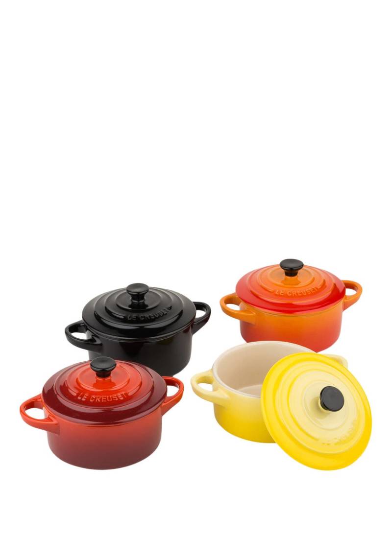 Le Creuset 4-Tlg. Set: Mini-Cocottes Feuer Und Flamme schwarz von Le Creuset