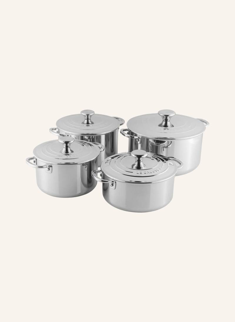 Le Creuset 4-Tlg. Topfset 3 Ply Plus silber von Le Creuset