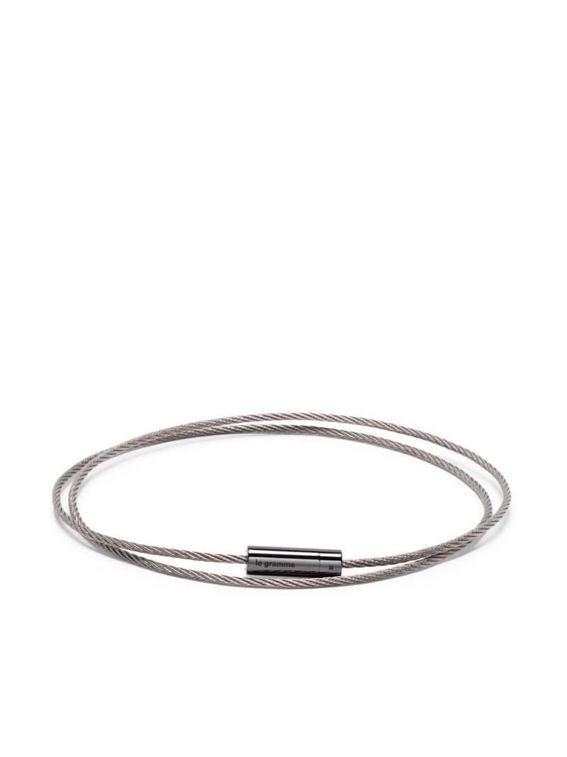 Le Gramme 11g polished triple cable bracelet - Silver von Le Gramme