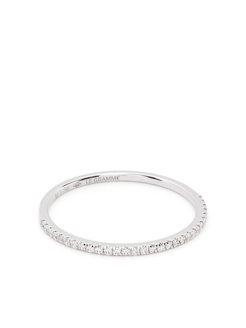 Le Gramme 18kt white gold 1g diamond half pavé ring - Silver von Le Gramme