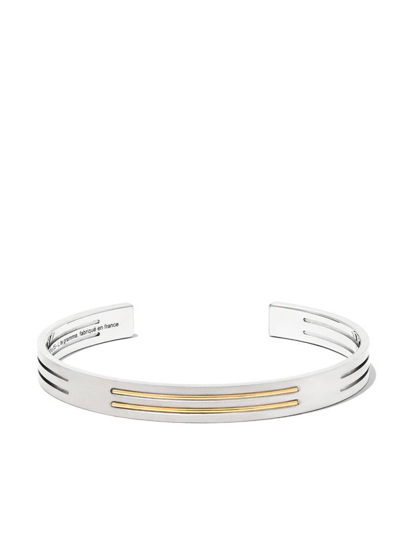 Le Gramme 18kt yellow gold and brushed titanium Ribbon bracelet - Silver von Le Gramme