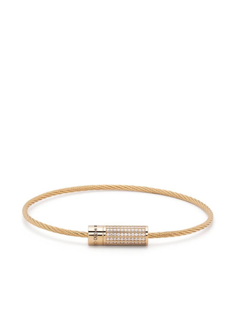 Le Gramme 18kt yellow gold diamond 9g polished cable bracelet von Le Gramme