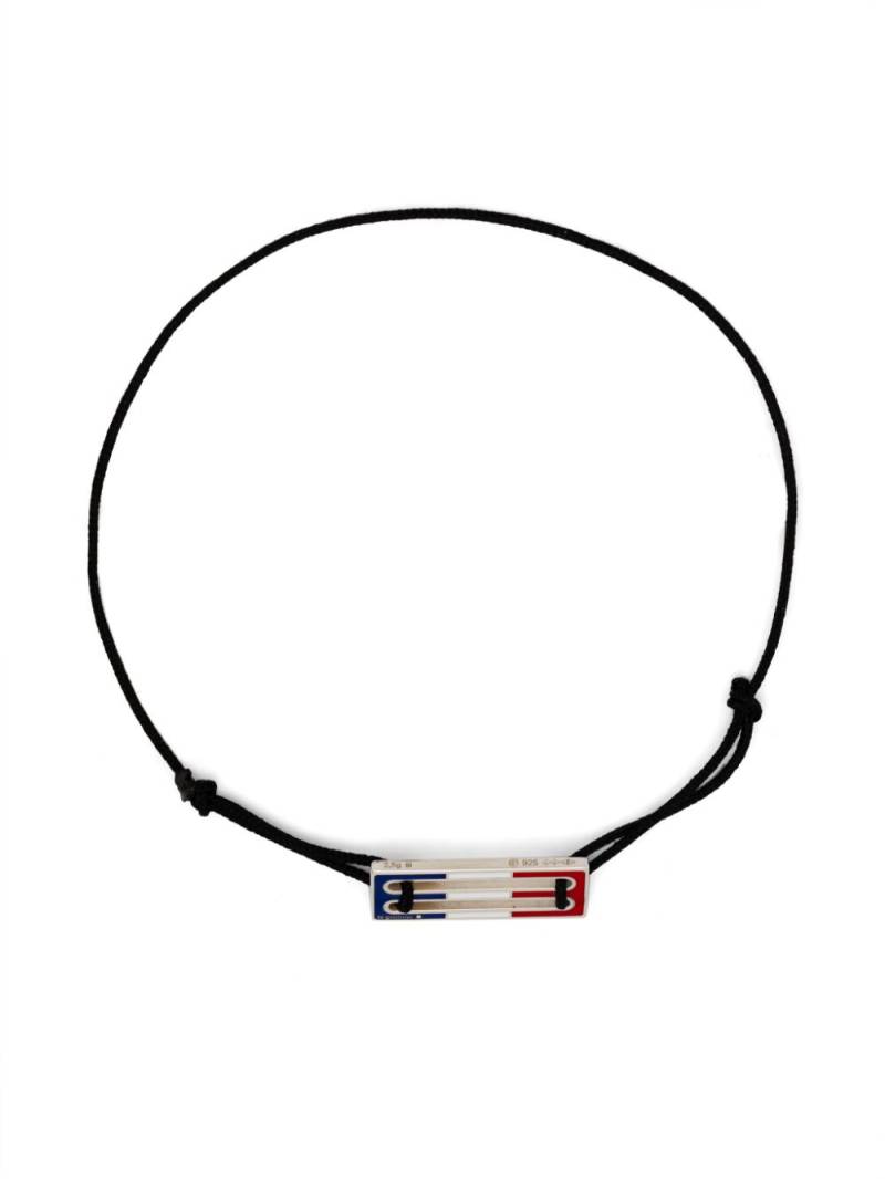 Le Gramme lacquered tricolor cord bracelet 2,5g - Blue von Le Gramme