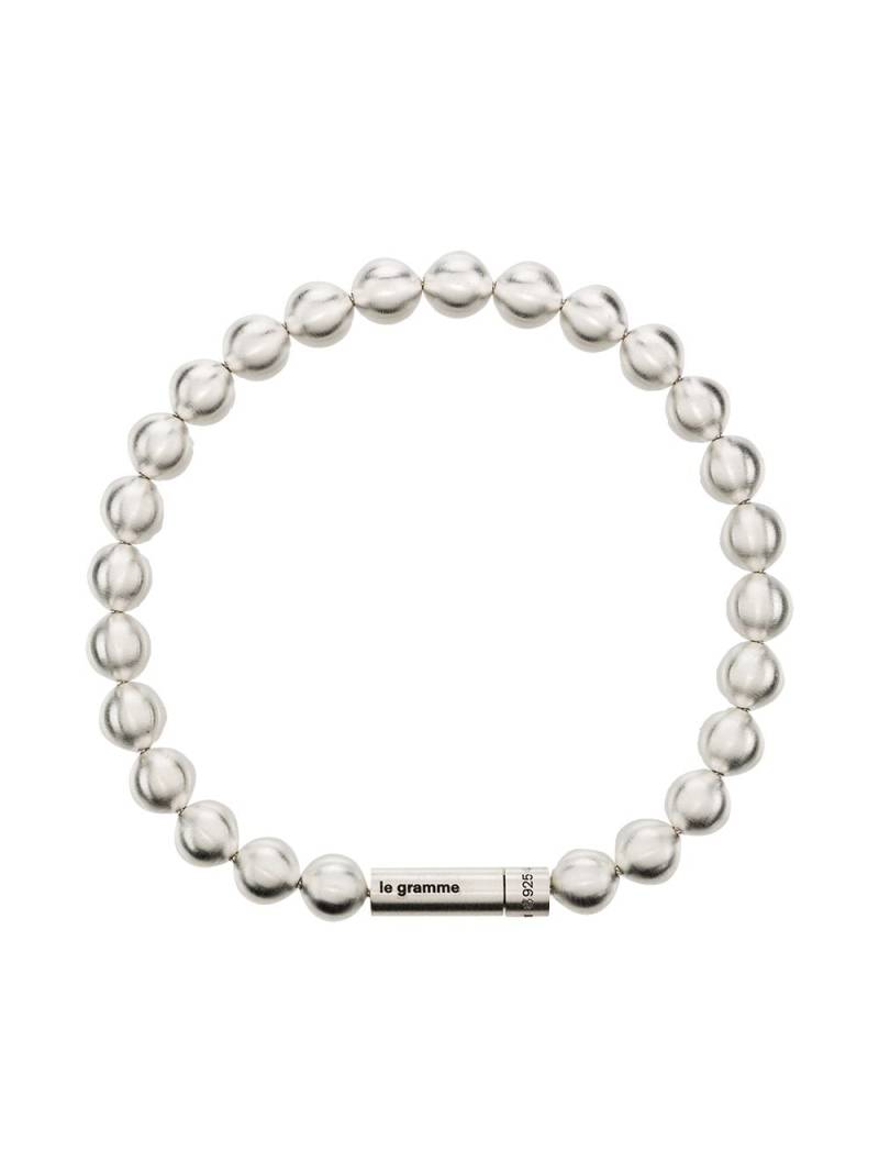 Le Gramme Le 47g brushed bead bracelet - Silver von Le Gramme