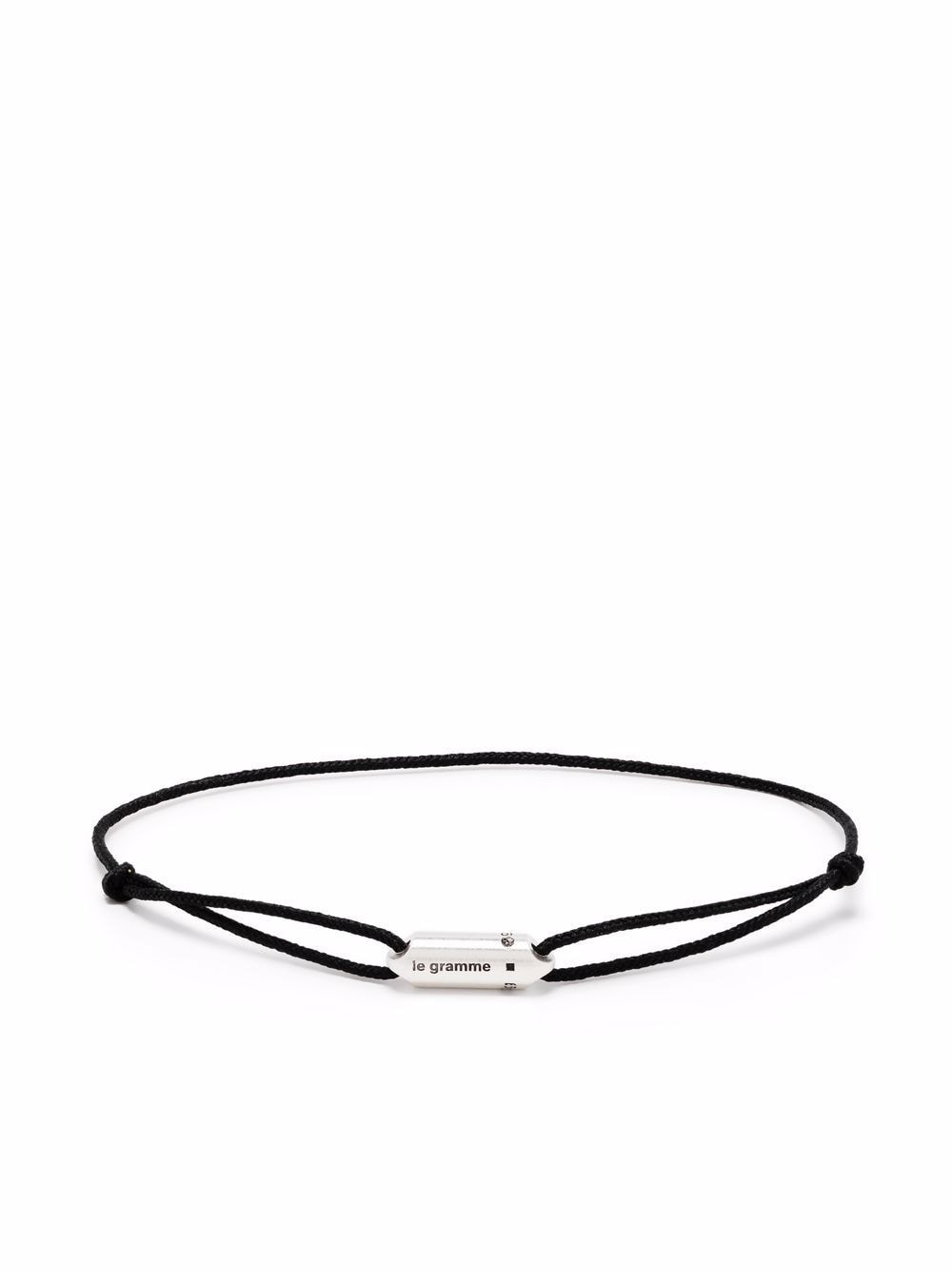 Le Gramme logo capsule cord bracelet - Silver von Le Gramme