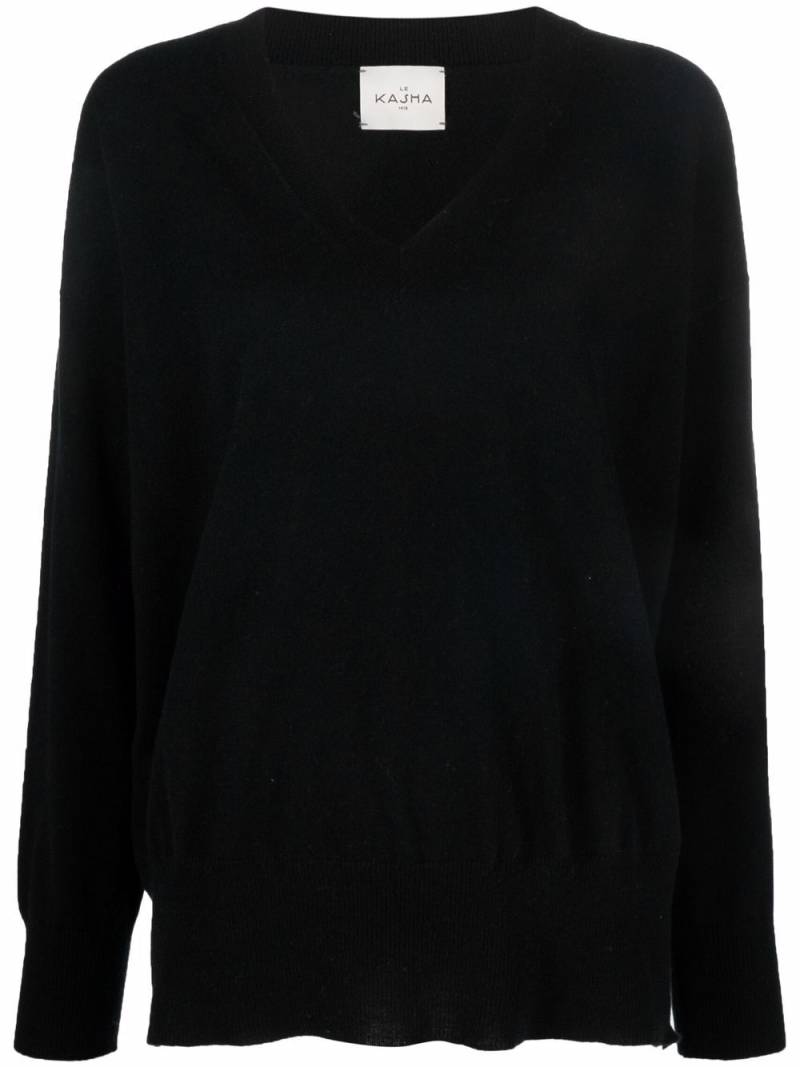 Le Kasha V-neck cashmere jumper - Black von Le Kasha