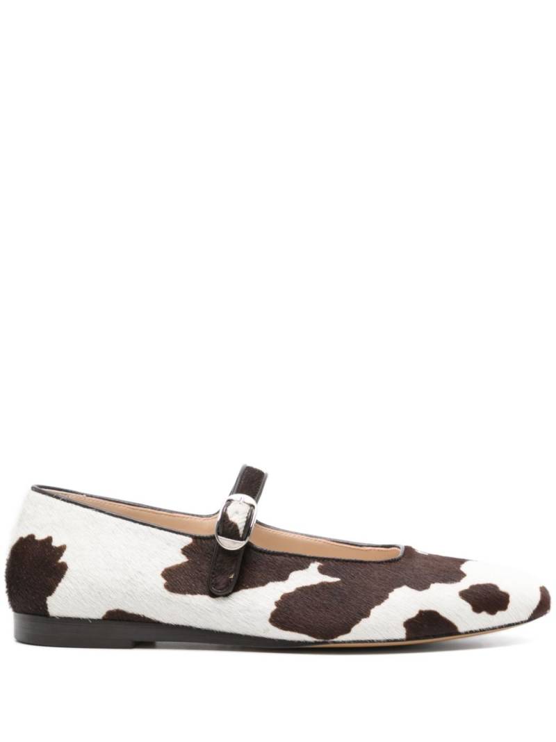 Le Monde Beryl cow-print calf hair ballerina shoes - White von Le Monde Beryl