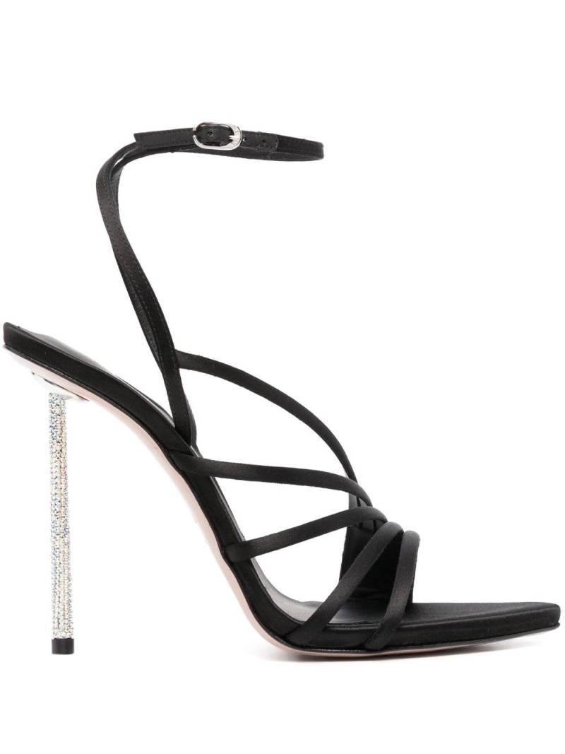 Le Silla 115mm glittered satin sandals - Black von Le Silla