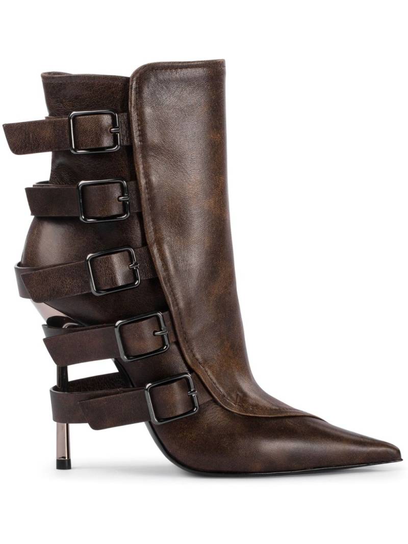 Le Silla 120mm Buckle Detailed Ankle Boots - Brown von Le Silla