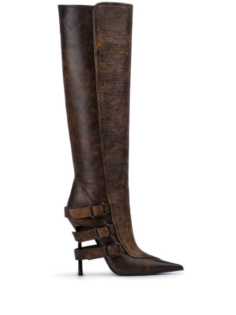 Le Silla 120mm Pointed Boots - Brown von Le Silla