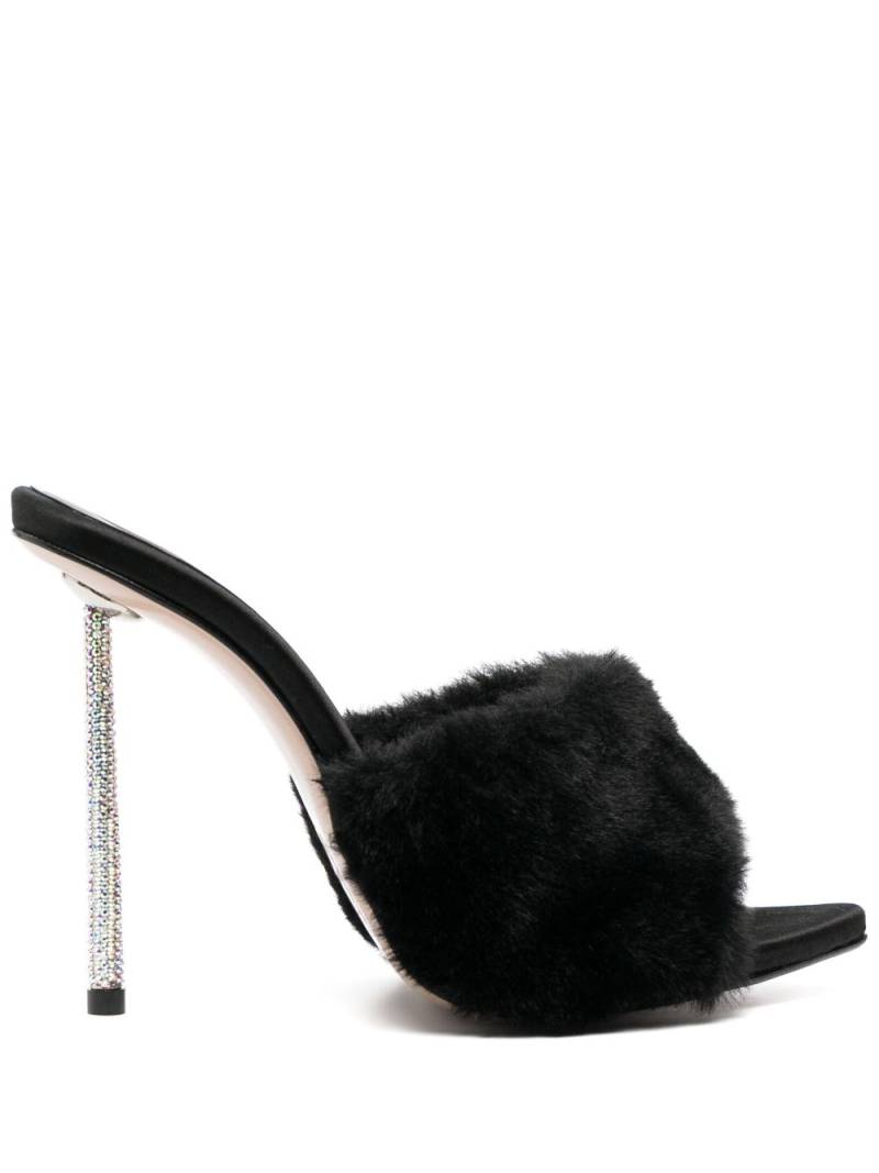 Le Silla Bella 105mm faux-fur mules - Black von Le Silla