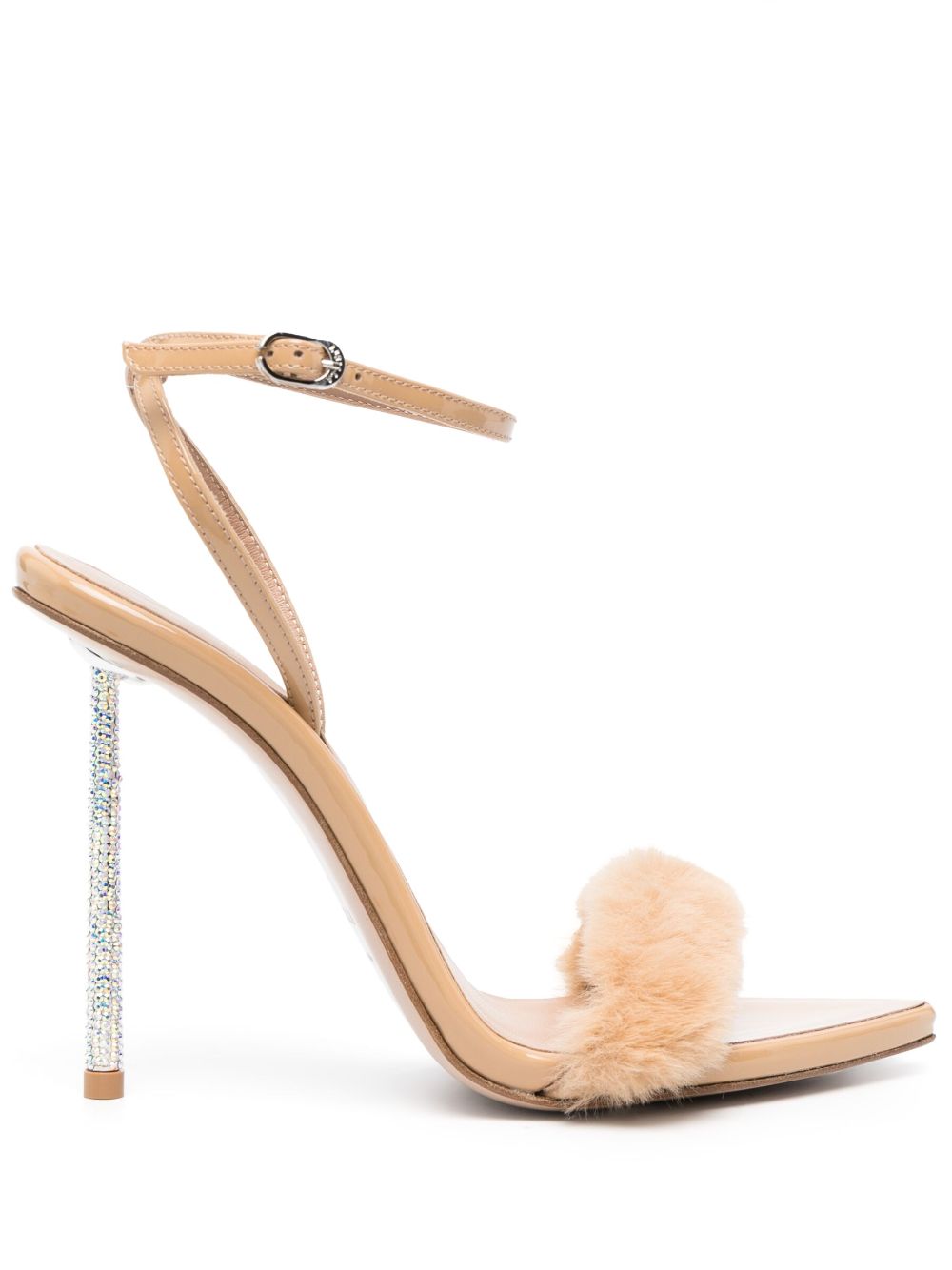 Le Silla Bella 105mm faux-fur sandals - Neutrals von Le Silla