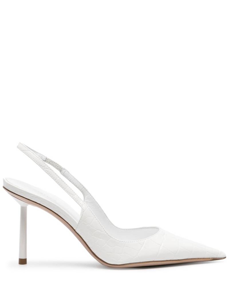 Le Silla Bella 120mm crocodile-effect leather pumps - White von Le Silla