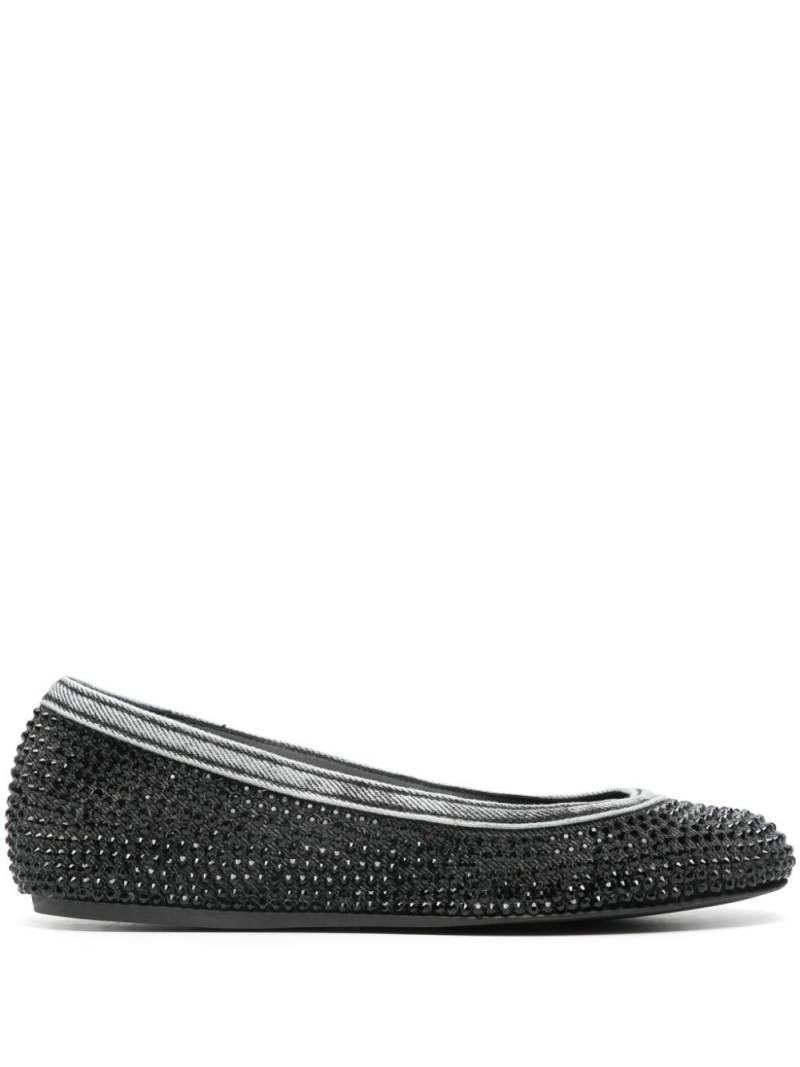 Le Silla Bess crystal-embellished ballerina shoes - Black von Le Silla