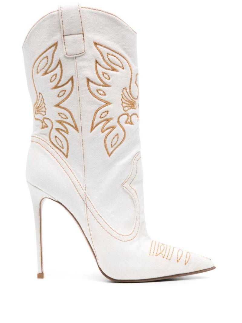 Le Silla Eva 120mm cowboy boots - White von Le Silla