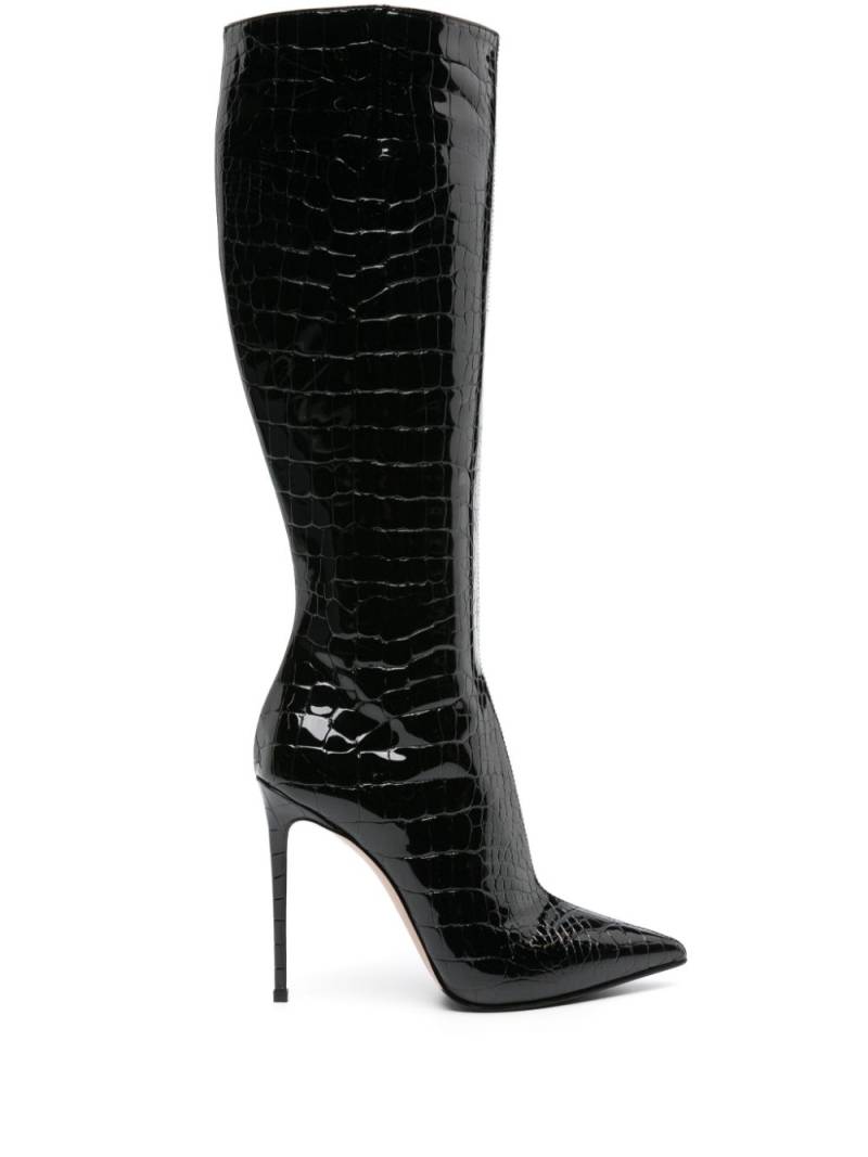 Le Silla Eva 120mm crocodile-embossed boots - Black von Le Silla