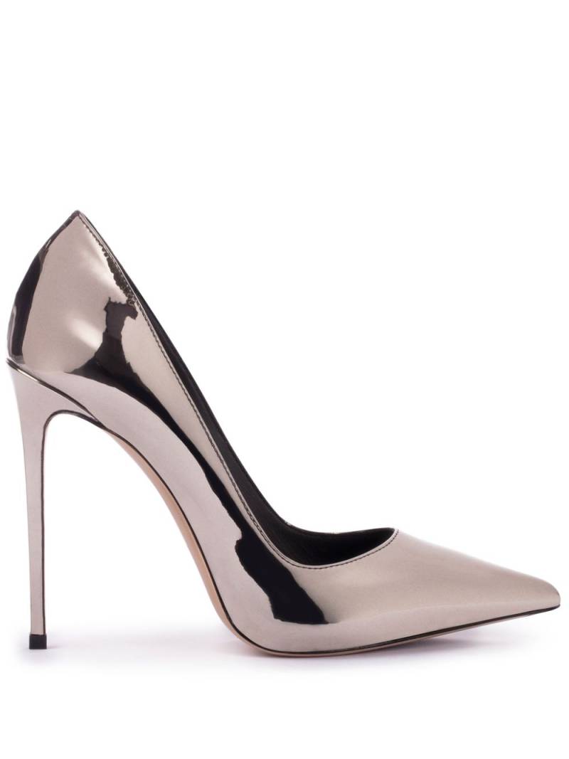 Le Silla Eva 120mm metallic-effect pumps - Silver von Le Silla