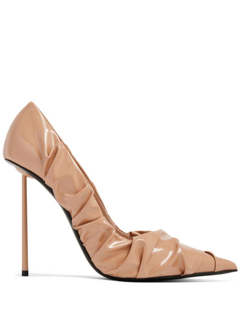 Le Silla Fedra 120mm draped patent pumps - Neutrals von Le Silla