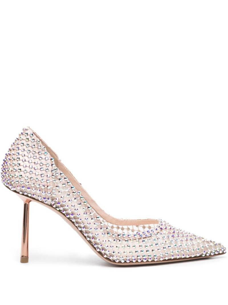 Le Silla Gilda 80mm crystal-embellished pumps - Neutrals von Le Silla