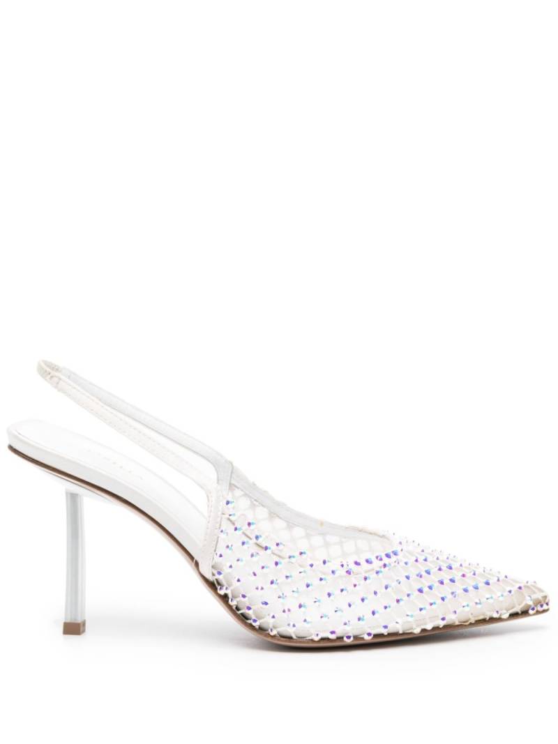 Le Silla Gilda 80mm crystal-embellished pumps - White von Le Silla