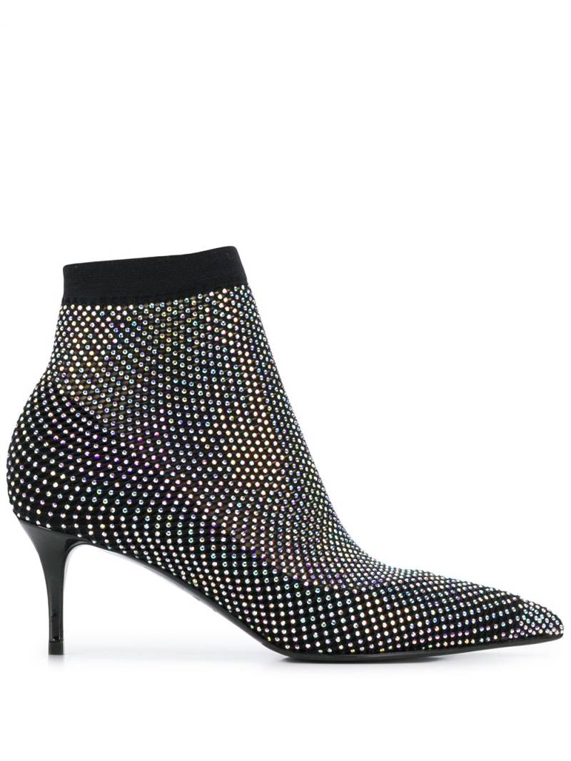 Le Silla Gilda crystal-embellished boot pumps - Black von Le Silla