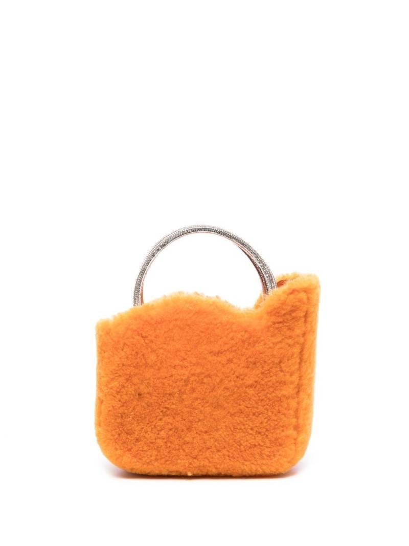 Le Silla Ivy shearling micro bag - Orange von Le Silla