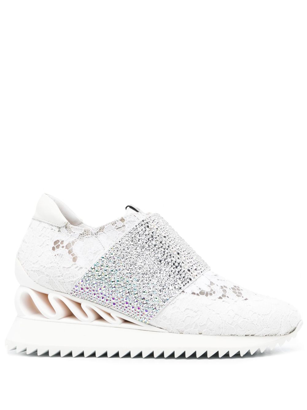 Le Silla Jackie crystal-embellished sneakers - White von Le Silla