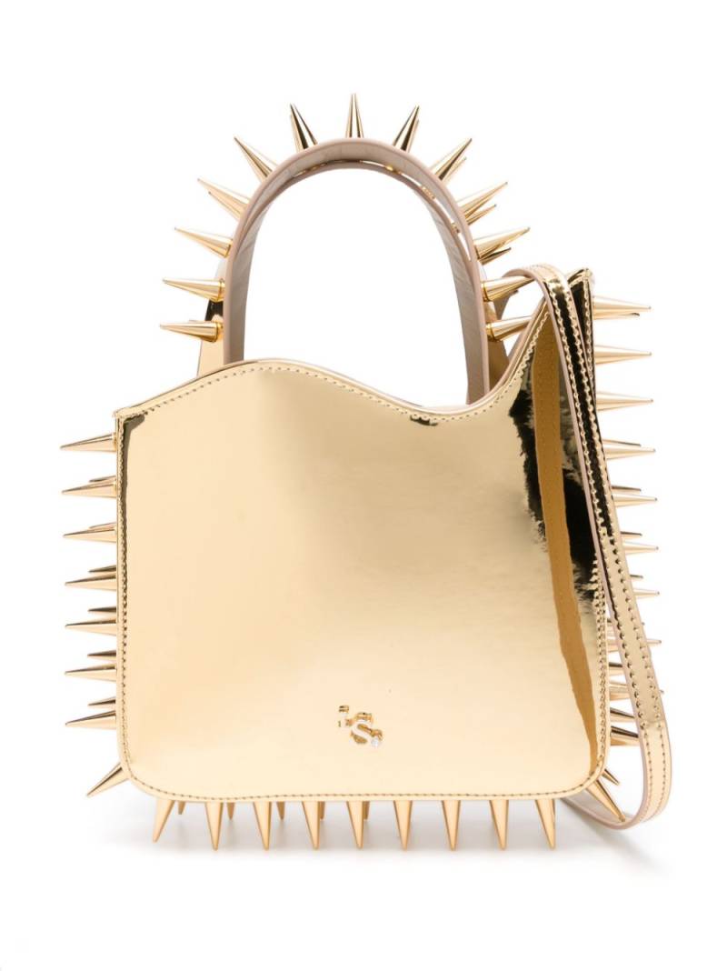 Le Silla Jagger spike-stud patent-leather tote bag - Gold von Le Silla